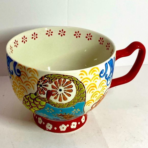 COLORFUL ARTISTIC ACCENT OWL MUG - Picture 1 of 8